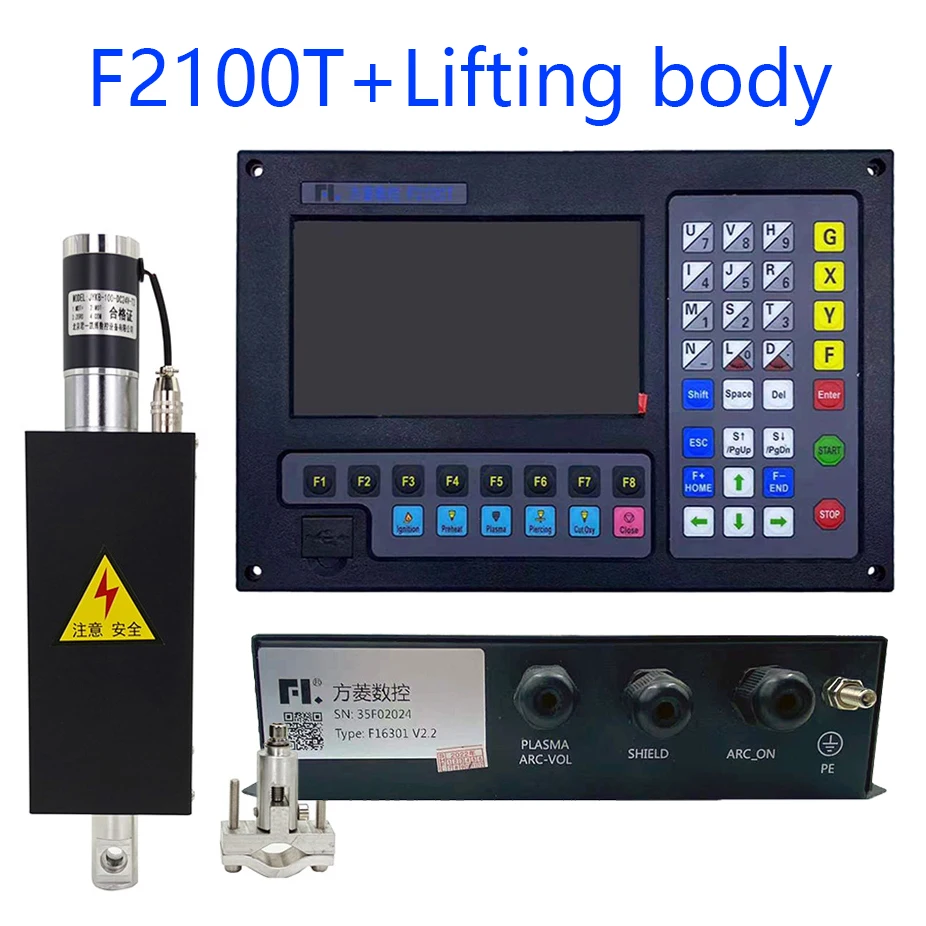 

New F2100t V5.0 Plasma Controller Cnc 2-axis Plasma Flame Cutting Machine Control System + Thc Lift Body Jykb-100-dc24v-t3