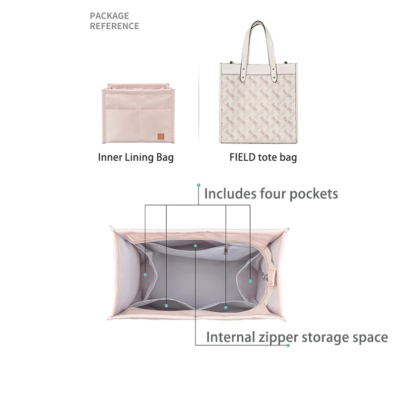 EverToner Fits For C-ch FIELD/Dempsey Nylon  Support Insert Bag Travel Cosmeti Organize