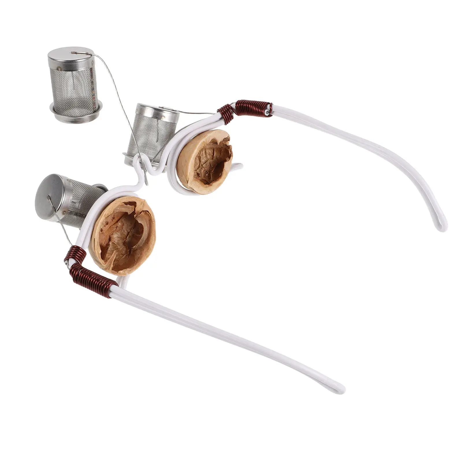 Walnut Shell Mesh Eye Cups Moxa Burner Glasses Frame Reusable Eye Moxa Support Frame Home Spa Portable Herbal Moxibustion