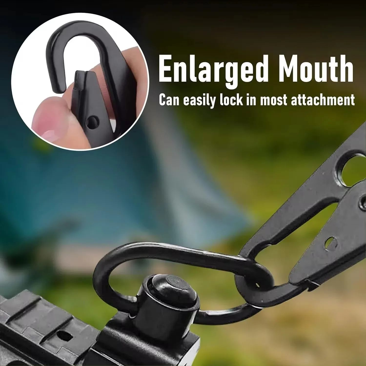 Multi-functional Enlarged Mouth HK Clips Clasp Hooks Bag Water Cup Hook for Paracord Sling Outdoors Bag Backpack Accessories