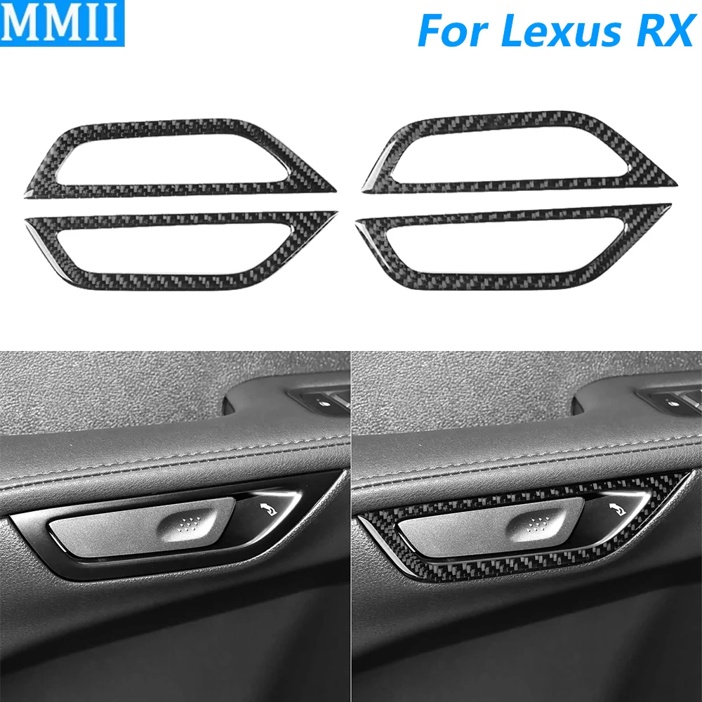 For Lexus RX RX300 RX350h RX500h 2023-2026 Carbon Fiber Door Switch Button Frame Panel Cover Decoration Car Accessories Sticker