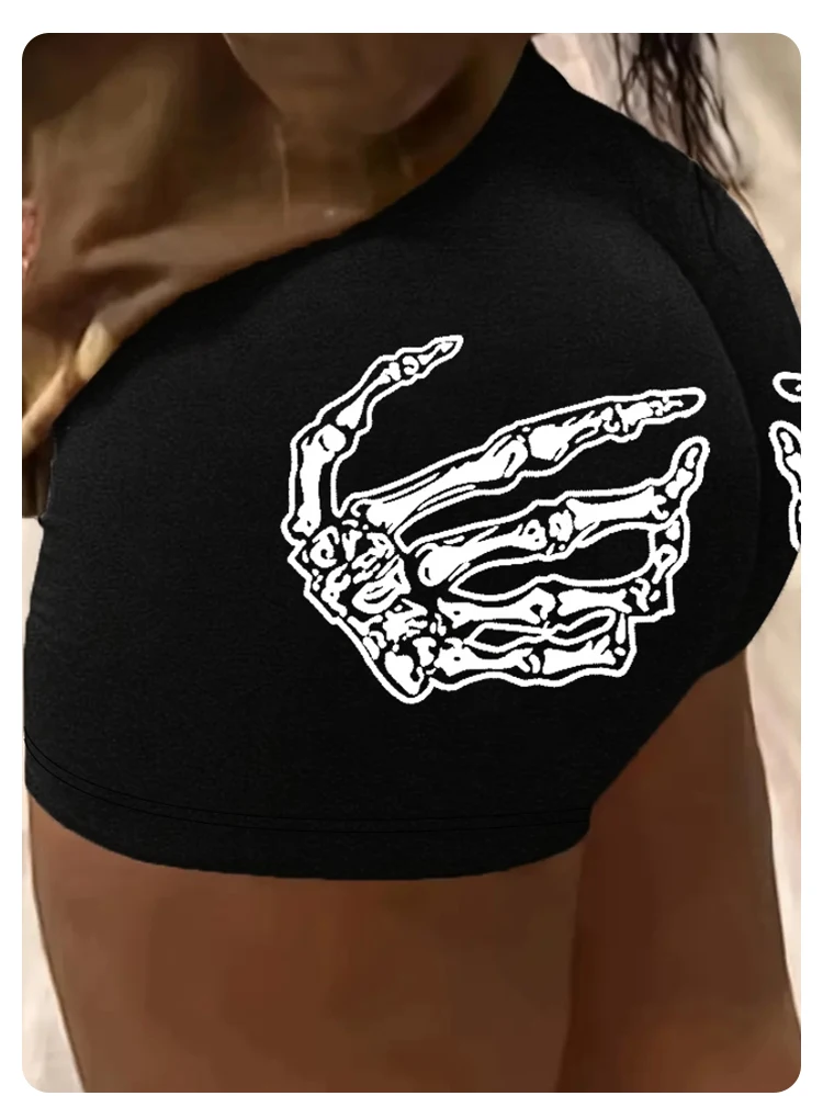 Women's Summer Elasticity Print Pattern Shorts High Waist Hip Lifting Breathable Leggings Gym Trainning Cycling Fashion Shorts