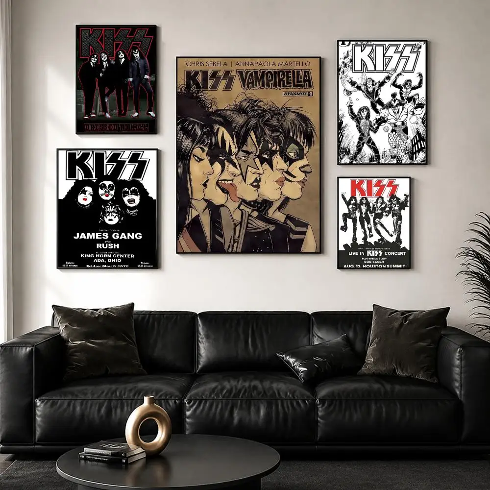 K-KISS Band Singer Retro Poster Perfect Sticker Self Adhesive for Office Home Theater Wall Art Decor Fancy Gift view 2