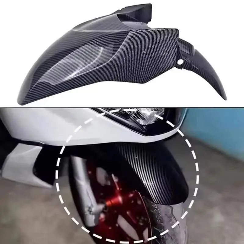 Motorcycle Front Fender Carbon Fiber Pattern Front Wheel Mudguard Water Splash Protection Cover For Honda PCX160 2021-2025