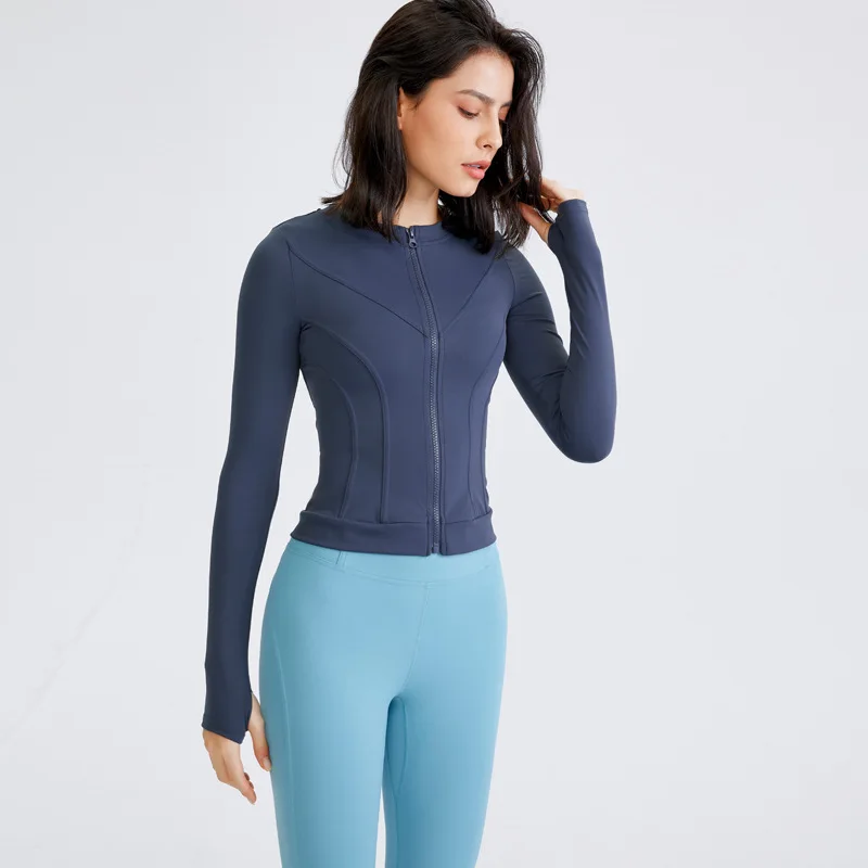 

Sports Jacket Slimming, Tight Fitting, Elastic Quick Drying Yoga Suit Top, Long Sleeved Running And Training Fitness Suit