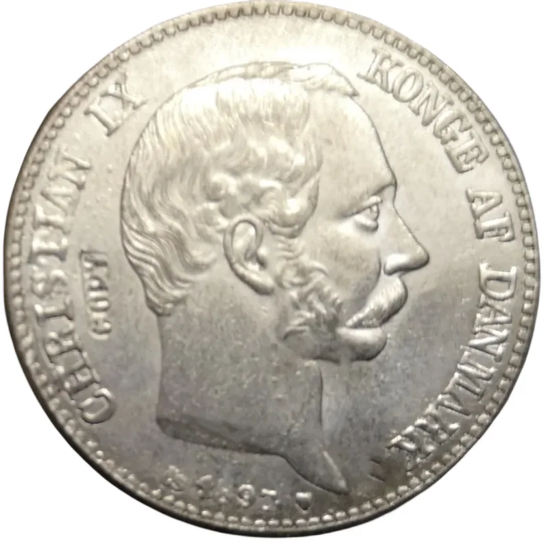 

1897 Denmark 2 Kroner Silver Plated Copy coin