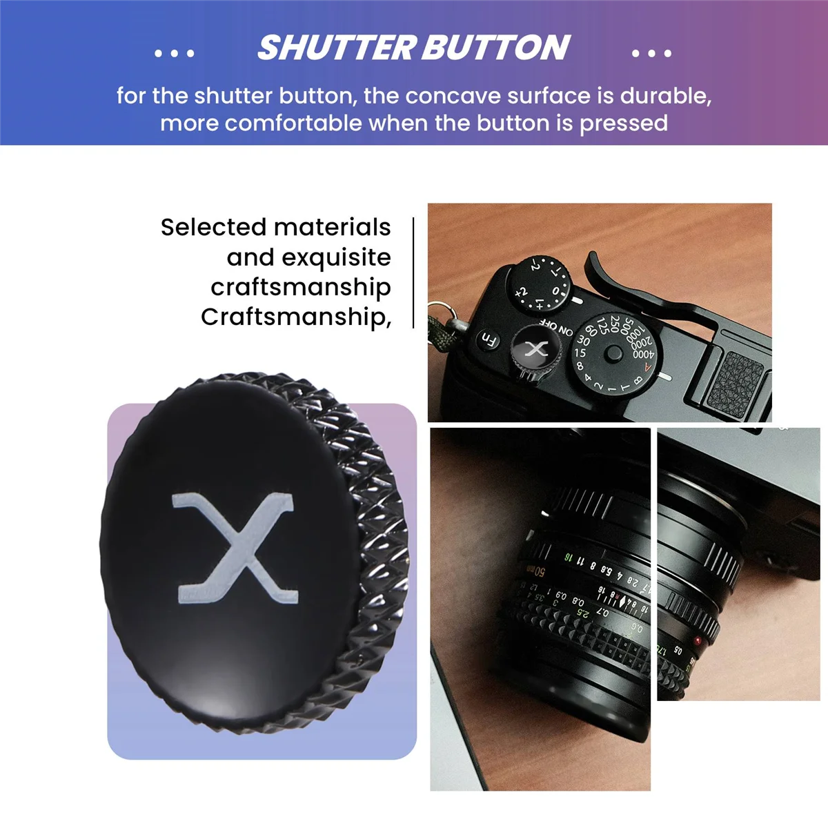 مناسبة ل Fujifilm X100V X100F X100S X30 X10 XT30 XT20 XT10 XT4 XT3 XT2 XE3 XE2 ملحقات زر مصراع الكاميرا B