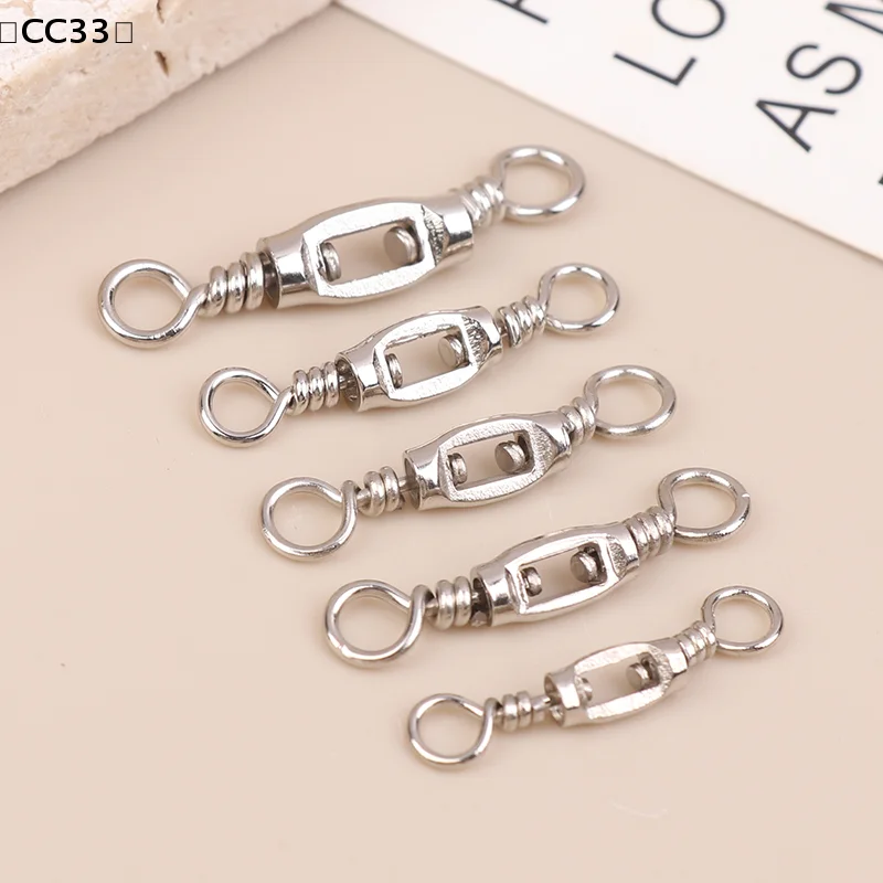 

20Pcs Fishing Universal Swivel Heavy Duty Stainless Steel Swivels Saltwater Fishing Connector Terminal Tackle〔CC33〕