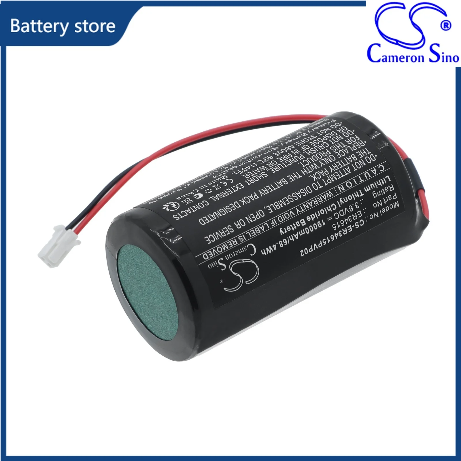 Replacement 3.6V 19000mAh Battery for ER34615 with JST/PAP-02V-S Connector Non-rechargeable