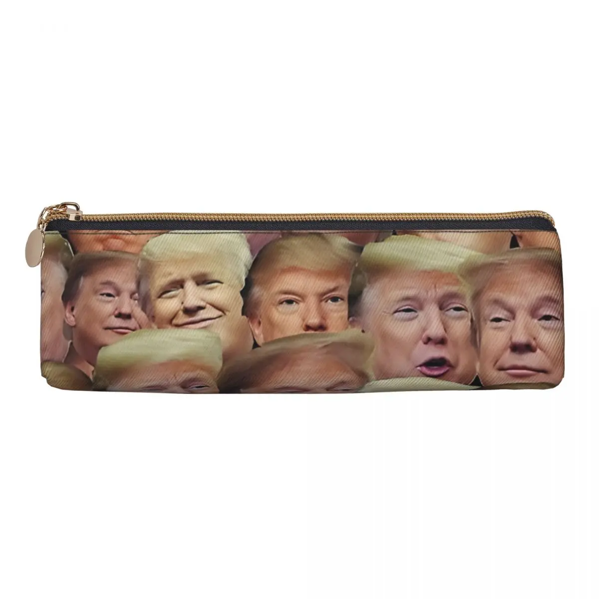 Donald Trump Funny Memes Pencil Case PU Leather Pen Box Boy Girl Kawaii Big School Pencil Cases Stationery Organizer