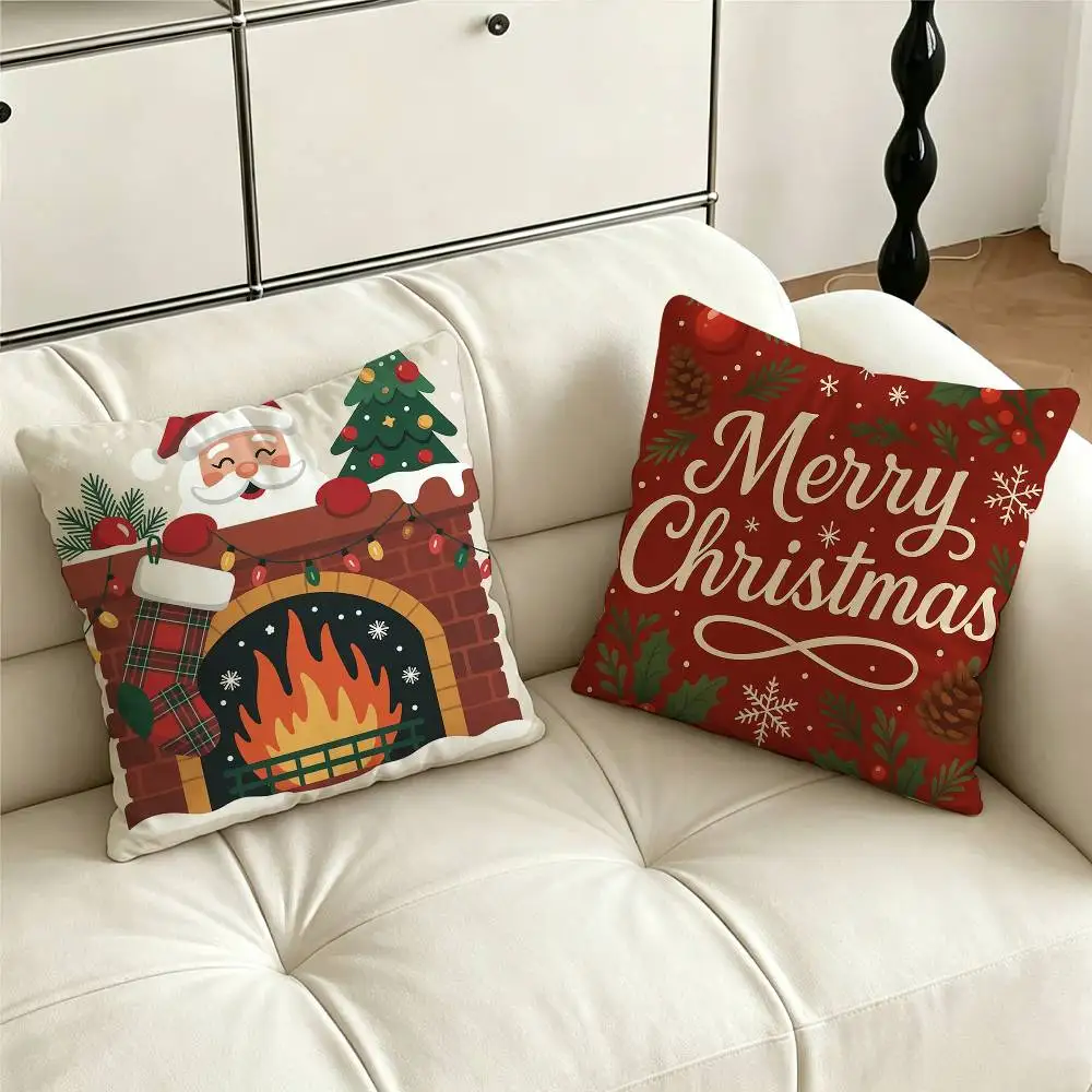 Happy Christmas 2027 Pillow Case for Sofa Living Room Home office Decor Protective Cover