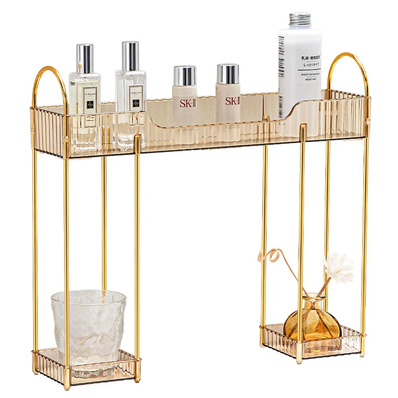 Makeup Storage Shelf Table Storage Space Saving 2-layer Storage Skin Care Perfume Sink Storage Rack