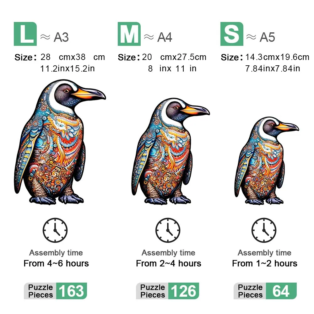 الإمبراطور البطريق الخشب لغز شخصية الكبار غير النظامية شكل لغز للأطفال لتقوم بها بنفسك الشطرنج ألعاب الأطفال لغز اللعب