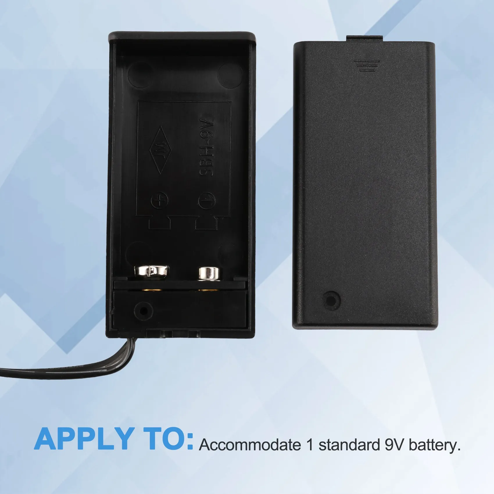 DC 9V PP3 Battery Holder Box Case Wire Lead ON/OFF Switch Cover + 2.1mm Plug-Grocery