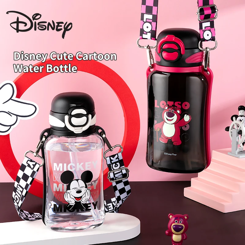 

Disney Children's Straw Cup Unisex Student Food-Grade Dual-Drink Cup Portable Water Bottle for Direct Drinking Summer Straw Cup