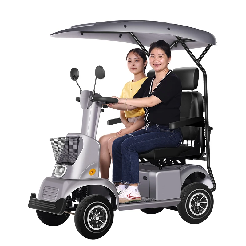 MinibusM1 Canopied Four Wheeler Twoseat Leisure Outings Elderly Disabled Shuttle Electromagnetic Brake 650w Electric Scooter