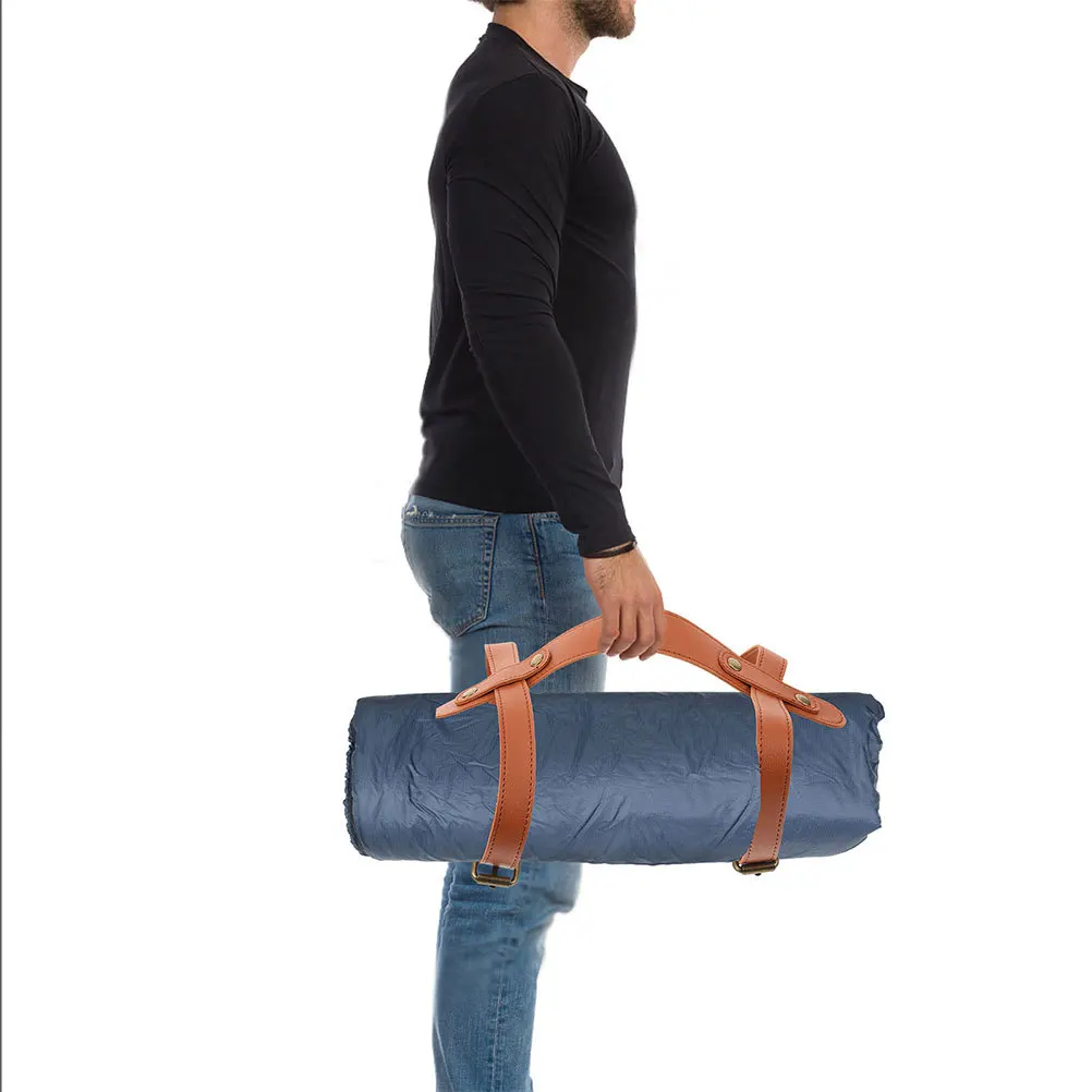 2 قطعة بطانية نزهة الثقيلة حزام حمل مقاومة للأشعة فوق البنفسجية الإعداد السريع للتخييم التنزه الشاطئ حصيرة معدات المغامرة في الهواء الطلق #5