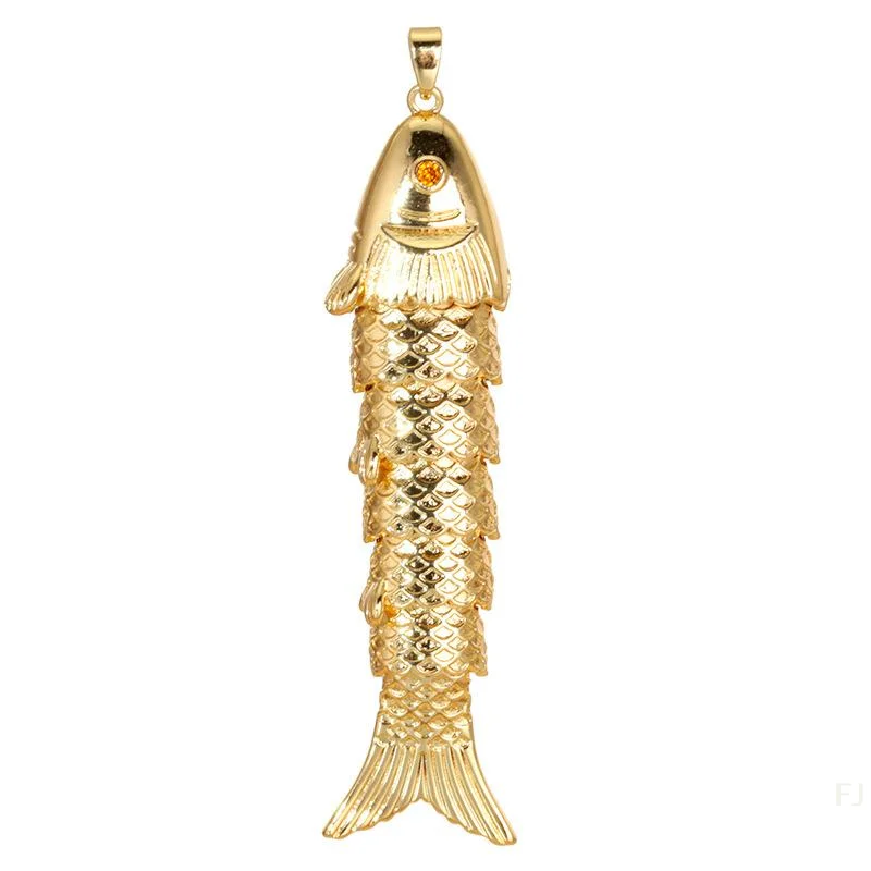 [YU]Copper Real Gold Color-Preserving Electroplating Koi Goldfish Carp Swing Pendant Diy Bracelet Necklace Earring Accessories