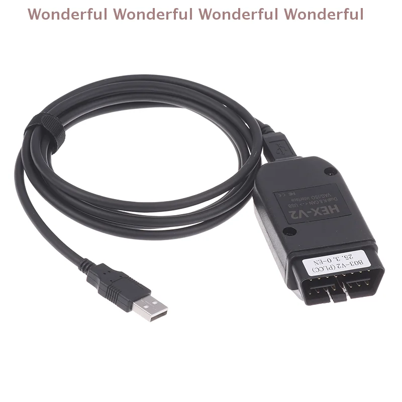 كاشف سيارات USB متعدد العلامات التجارية مع كابل HEX V2 باللغة الإنجليزية وواجهة VCDS 24.7 ATMEGA162 5054 #2