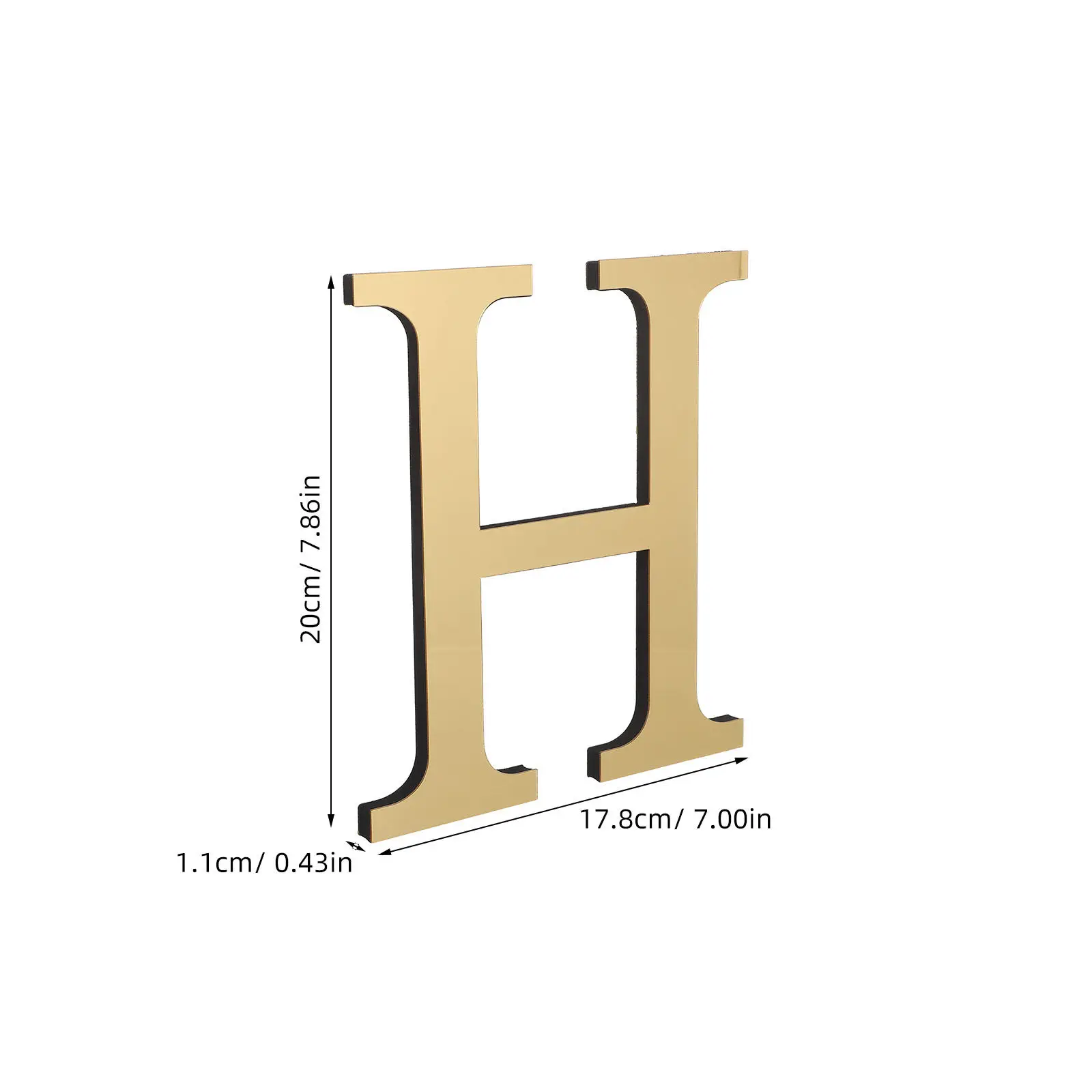 1Set Mirror Acrylic Wall Stickers Light Gold 3D Reflective Letters Removable Peel Stick Home Sign Decor Living Room Bedroom