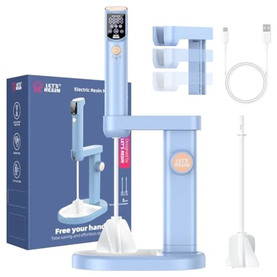Upgraded Rechargeable with 3-Speed Epoxy with Minimizing Bubbles, Electric Resin Mixing Tool For Epoxy Resin, Silicone, Paint,