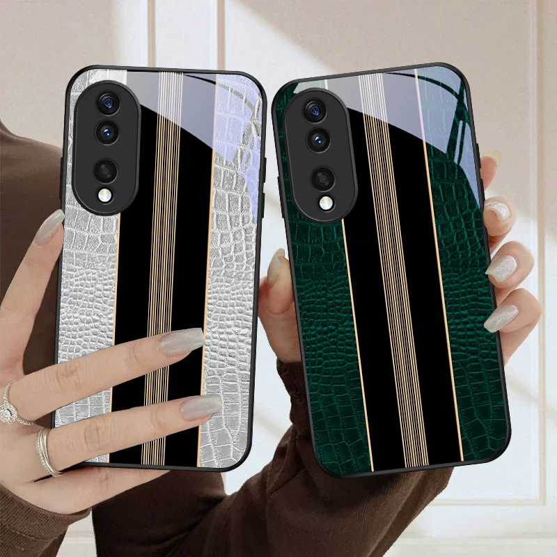 Crocodile skin texture For Honor Magic 4 5 6 Pro 7 X6 X9c X9 X6b X8 X9b X5b X8b 30 Pro+ 50 Pro 70 90 200 Lite Glass Phone Case view 5