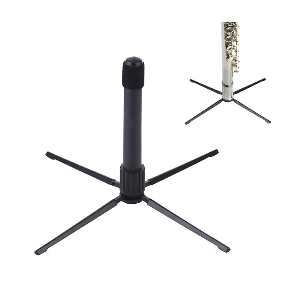 Soporte de clarinete de flauta plegable portátil, negro, partes de clarinete de flauta, accesorios