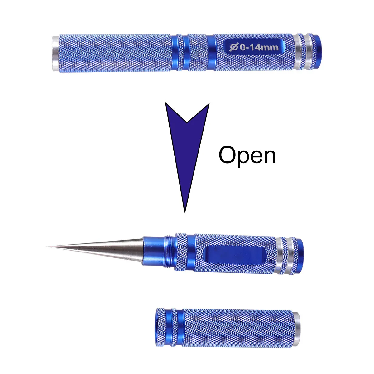 Universal Expanding Hole Reamer Tool for Rc Cars Helicopters Blue Alloy Steel Aluminum Construction 0-14Mm Diameter Cnc Handle view 5