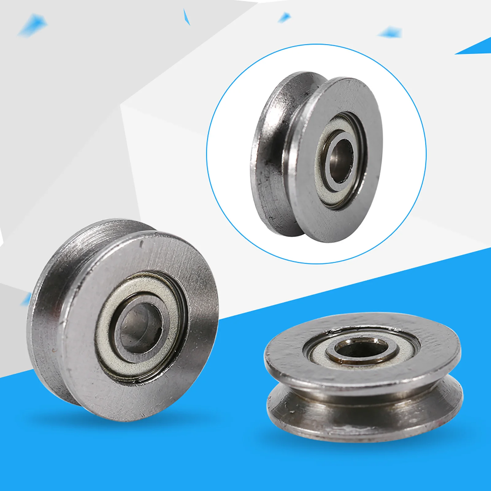 20pcs V623ZZ V Groove Ball Bearing Pulley For Rail Track Linear Motion System 3x12x4mm V Groove Bearing V Groove Pulley