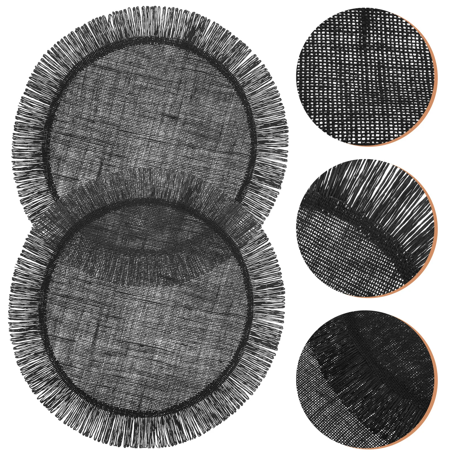 

2pcs Round Woven Placemat Heat-Resistant Table Mat For Home Cafe Restaurant Insulated Pot Cushion Teapot Pad Dining Table