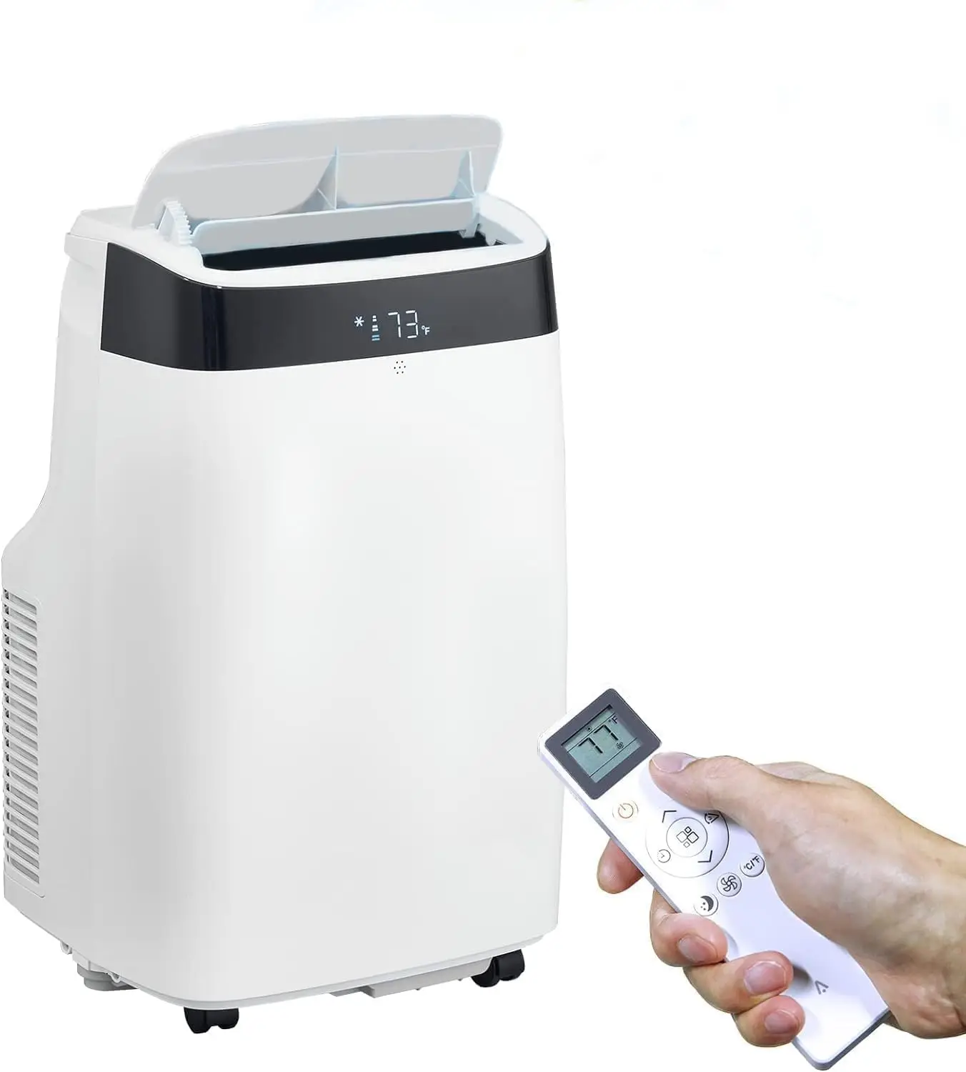 Portable Air Conditioner 12,000 BTU, 3-in-1 Cooling, Dehumidifying & Fan Modes, Covers Rooms Up to 550 Sq Ft, Whisper-Quiet Operation, Includes Remote & 24-Hour Timer, Freestanding Room AC Unit for Bedroom, Office, White