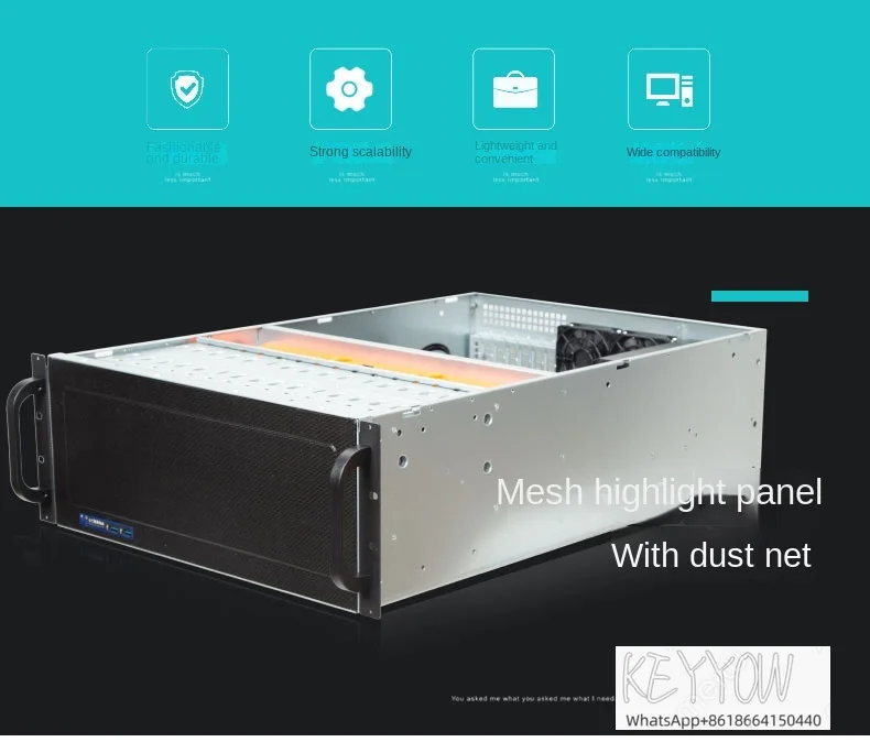 4U chassis server, extended by 650mm, supports server motherboard with 15 redundant power supplies for hard drives