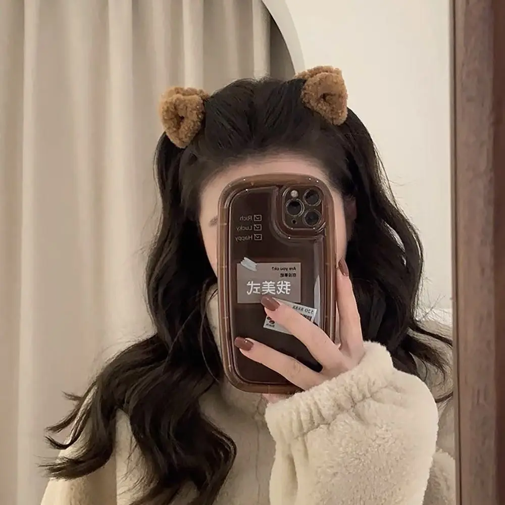 2pcs Cute Plush Hair Clips Cat Ears Shape Hair Ornament Hairpin Duck Beak Clip Women
