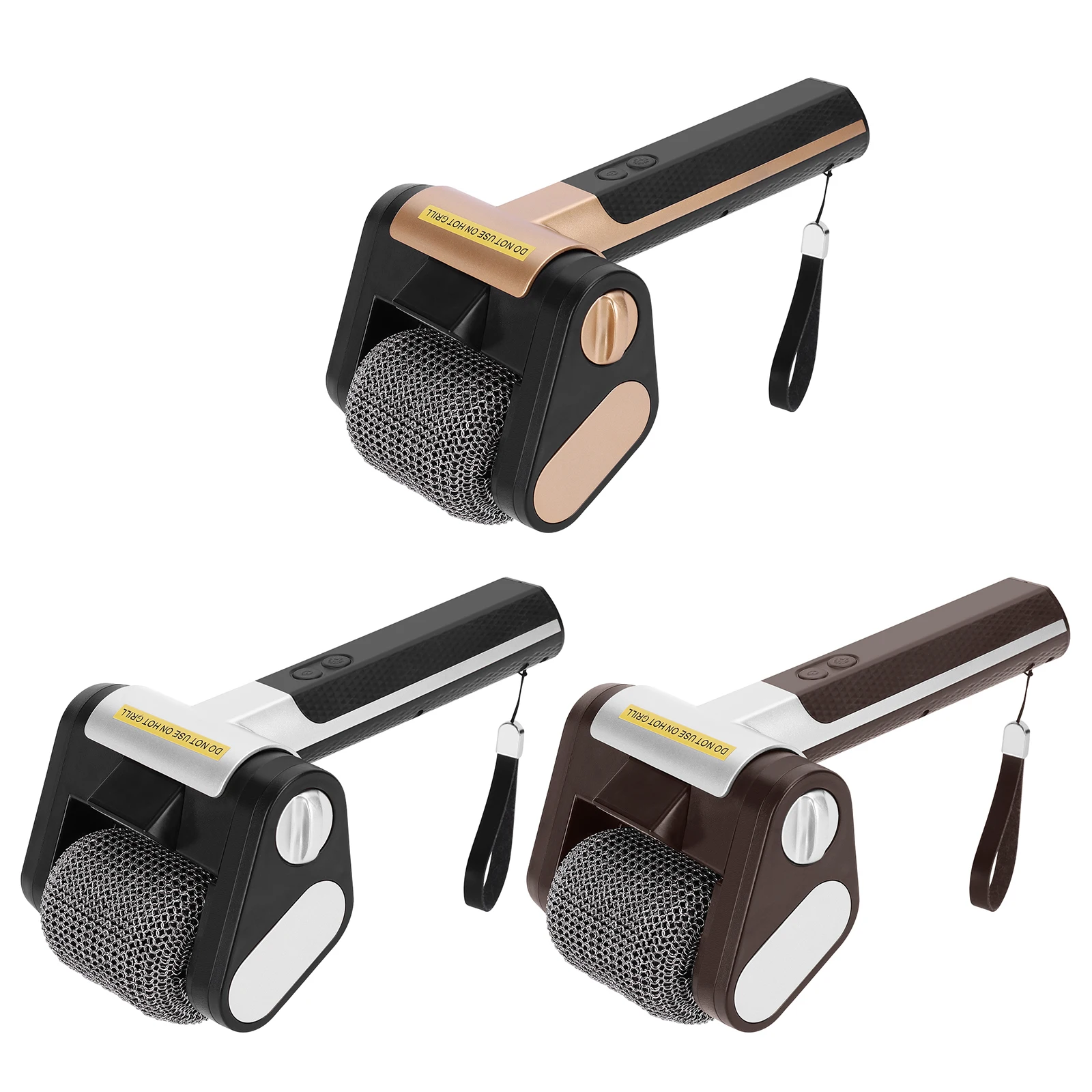 2600mAh Black USB-C Stainless Steel Electric Roller Barbecue Brush With Charging Function And Light Indicator Brushless Hairless