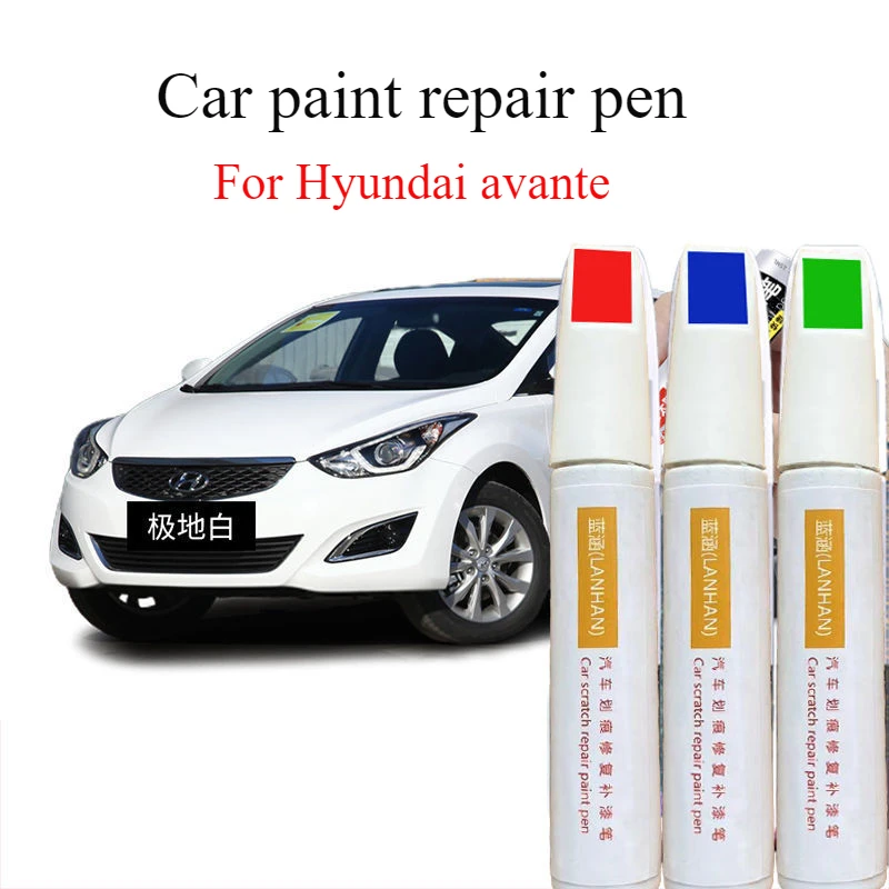 For Hyundai avante special car paint scratch repair  polar white  phantom black spot paint pen