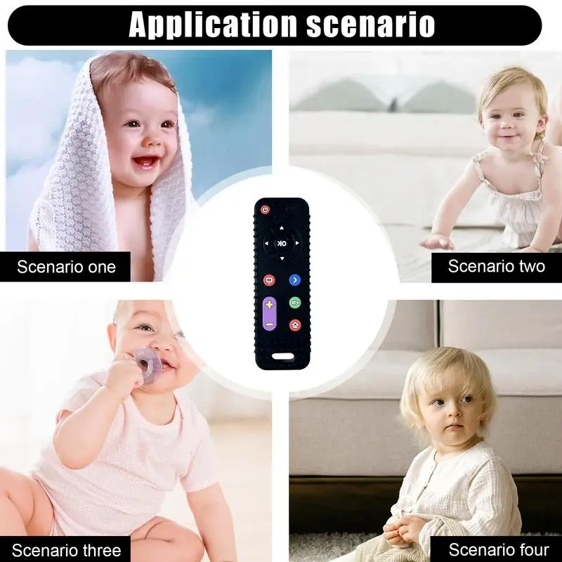 Babies Teether TV Remote Control Shape Teether Silicone Teethers For Babies For Soothe Babies Teething Relief 6-12 Months