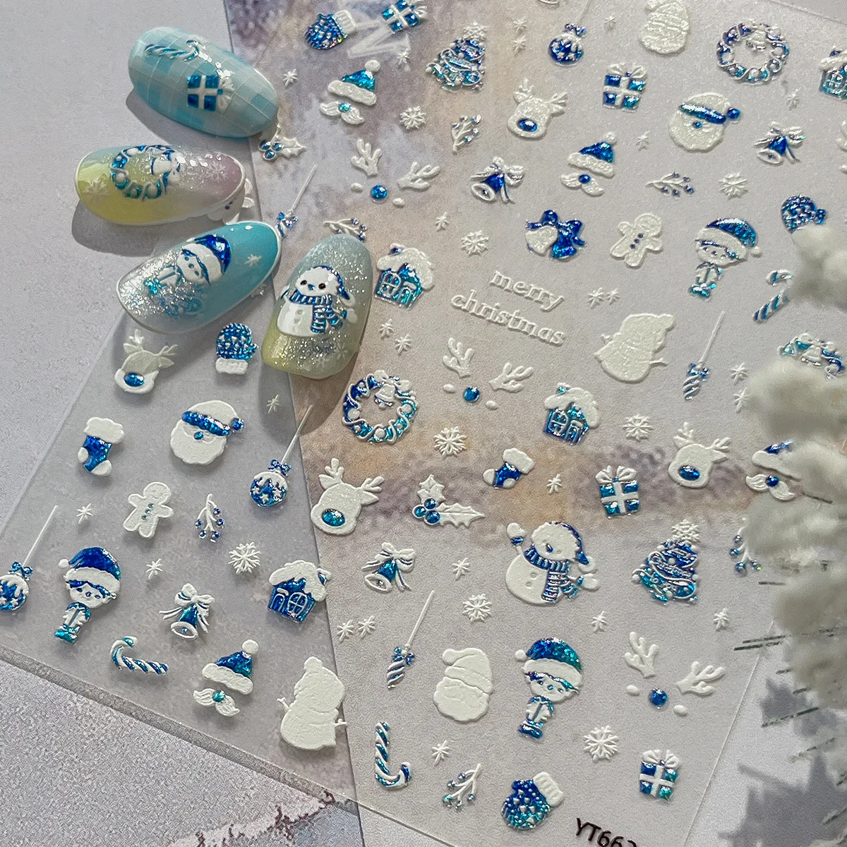 

1pcs Retro Cartoon Nail Stickers Nail Stickers Christmas Bell Nail Sticker for Home Decoration Decals Fashion Decoration Sticker