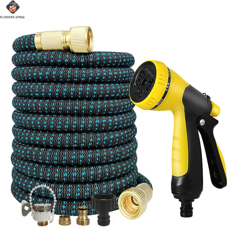 25/125FT Garden Hose Expandable Magic Water Pipe 8 Modes High-Pressure Water Gun, Garden Water Pipe, Car Washing Gun Spray ﻿