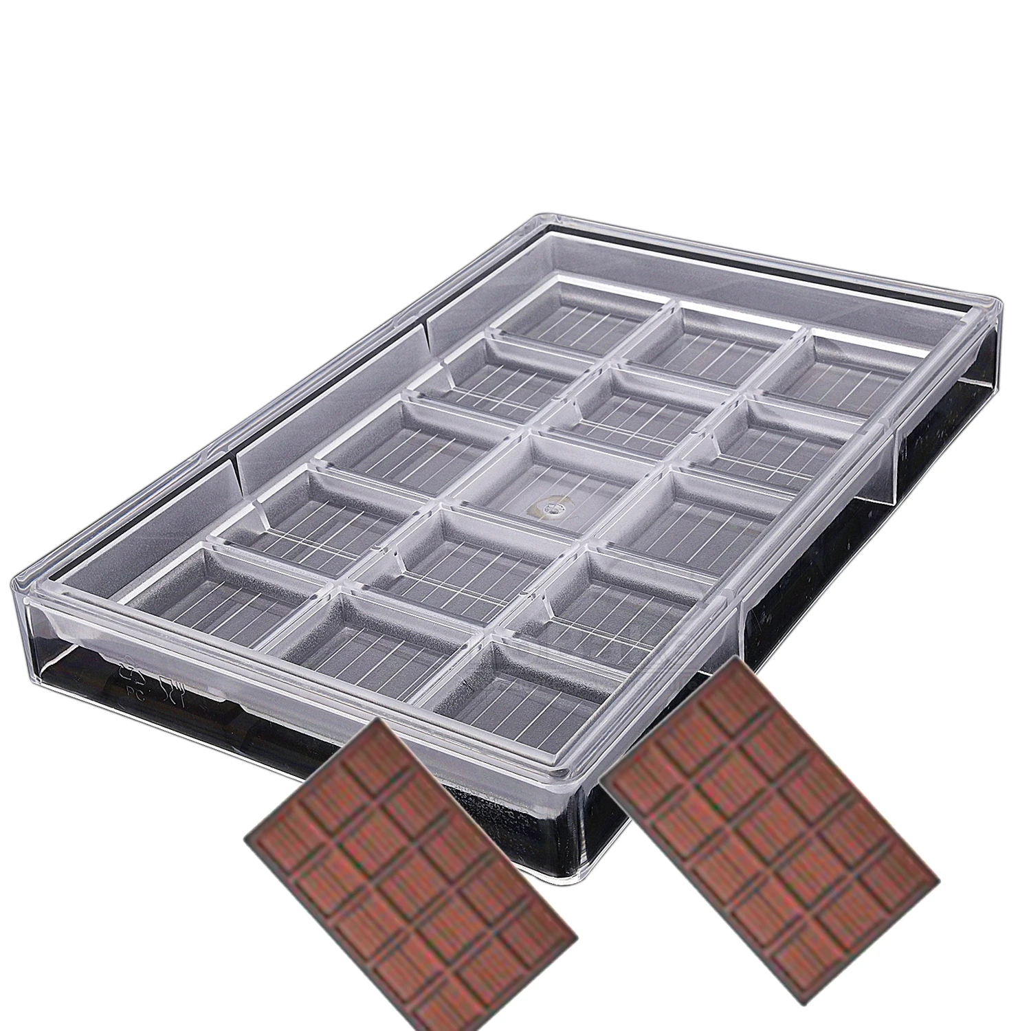 

One Big Rectangle Block Shape Polycarbonate Chocolate Mold With Square Stripy Cube Candy Sugarcraft Making DIY Baking Supplies