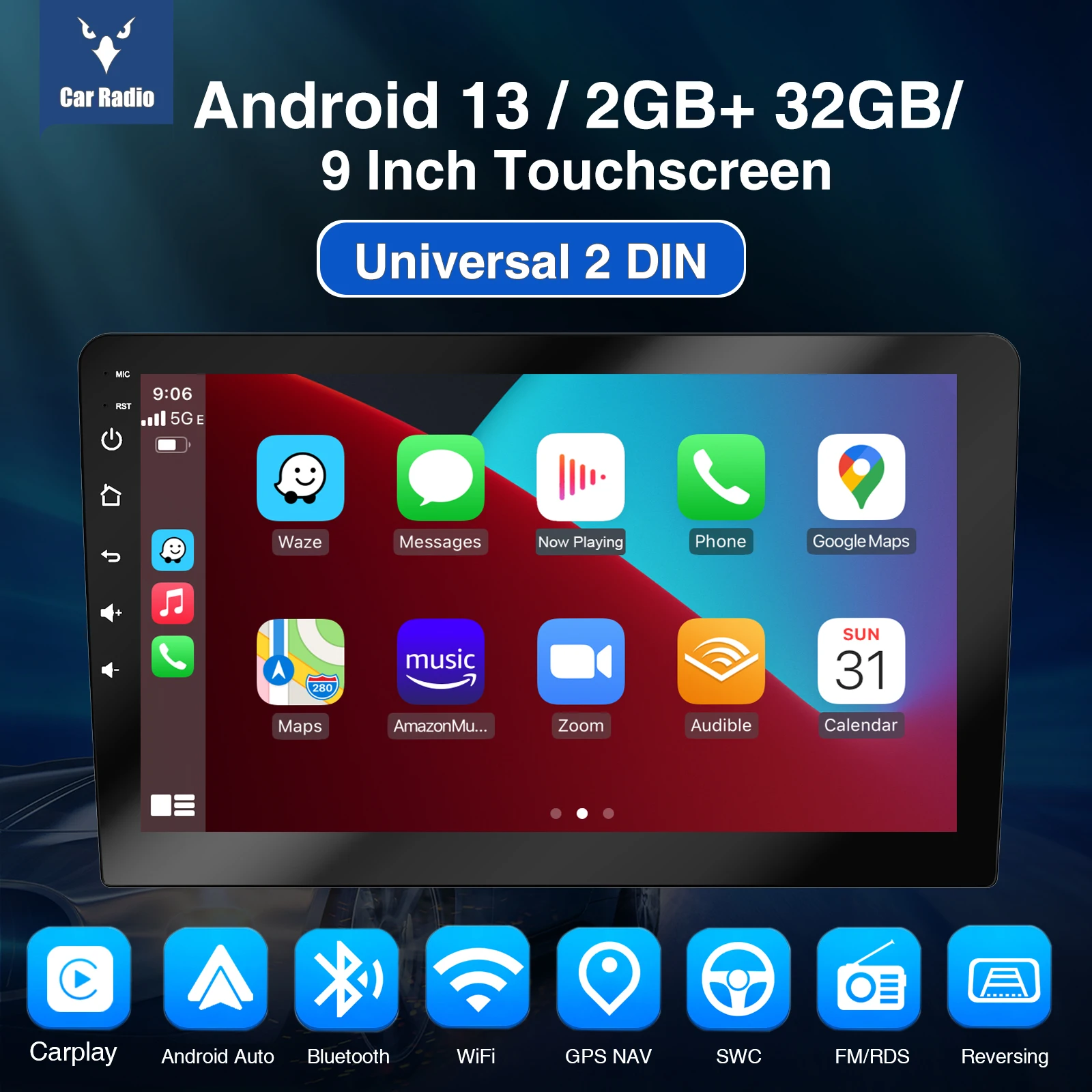 ESSGOO 7 9 10 Zoll Universal Autoradio 2GB Android Auto Carplay Auto-Stereo-Multimedia-Player GPS Autoradio Intelligente Fahrzeugsysteme – Detail 13