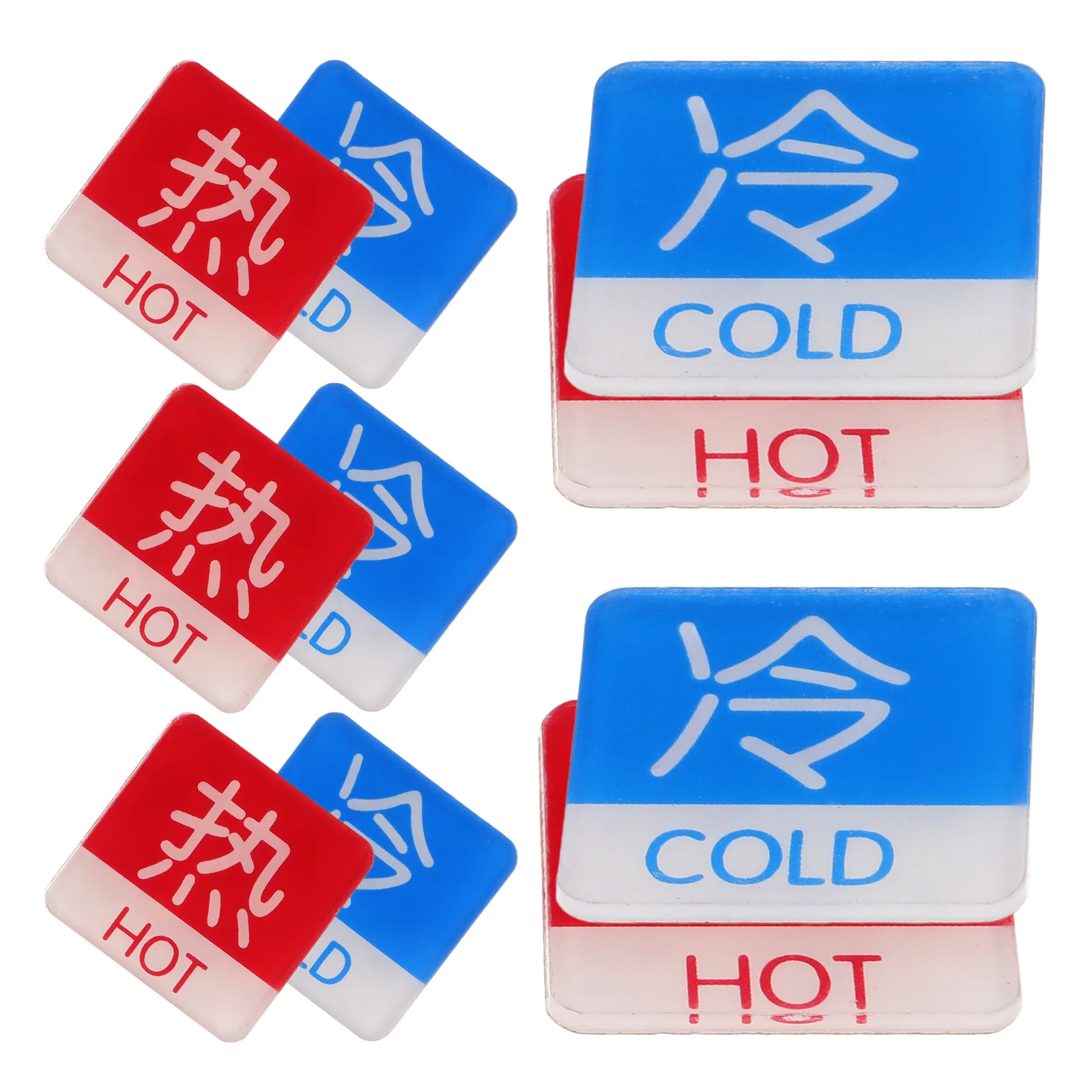 

10 Pcs Acrylic Cold Hot Water Labels Stickers for Shower Bathrooms Hotels Clear Guidance Easy Installation Safety Signs