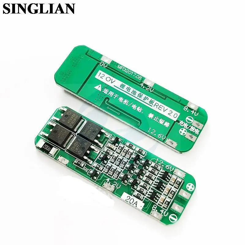 3 Series 11.1V 12V 12.6V 18650 Lithium Battery Protection Board Can Start The Electric Drill 20A Current