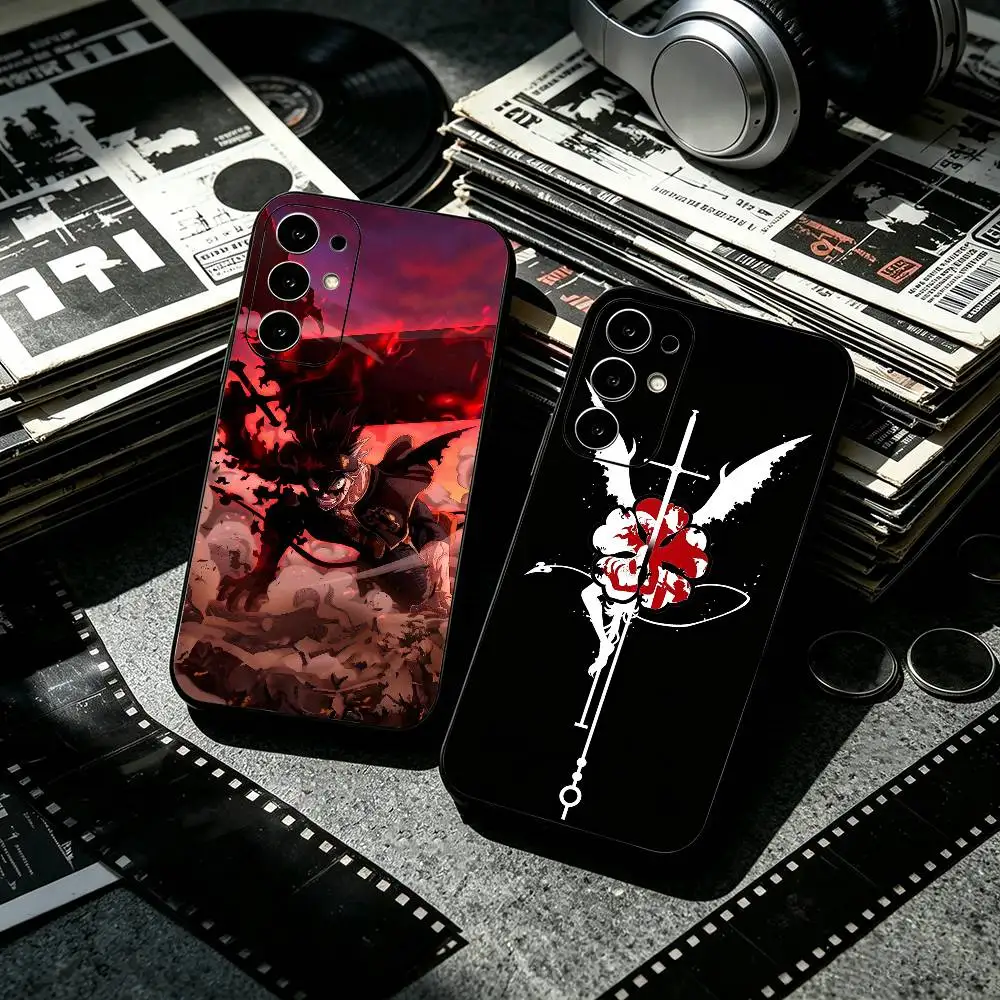 Hot Anime B-Black Clover   Anti-drop Soft Silicone Case for Samsung S26 S24 S23 S22 S21 Ultra Plus FE Lite Black