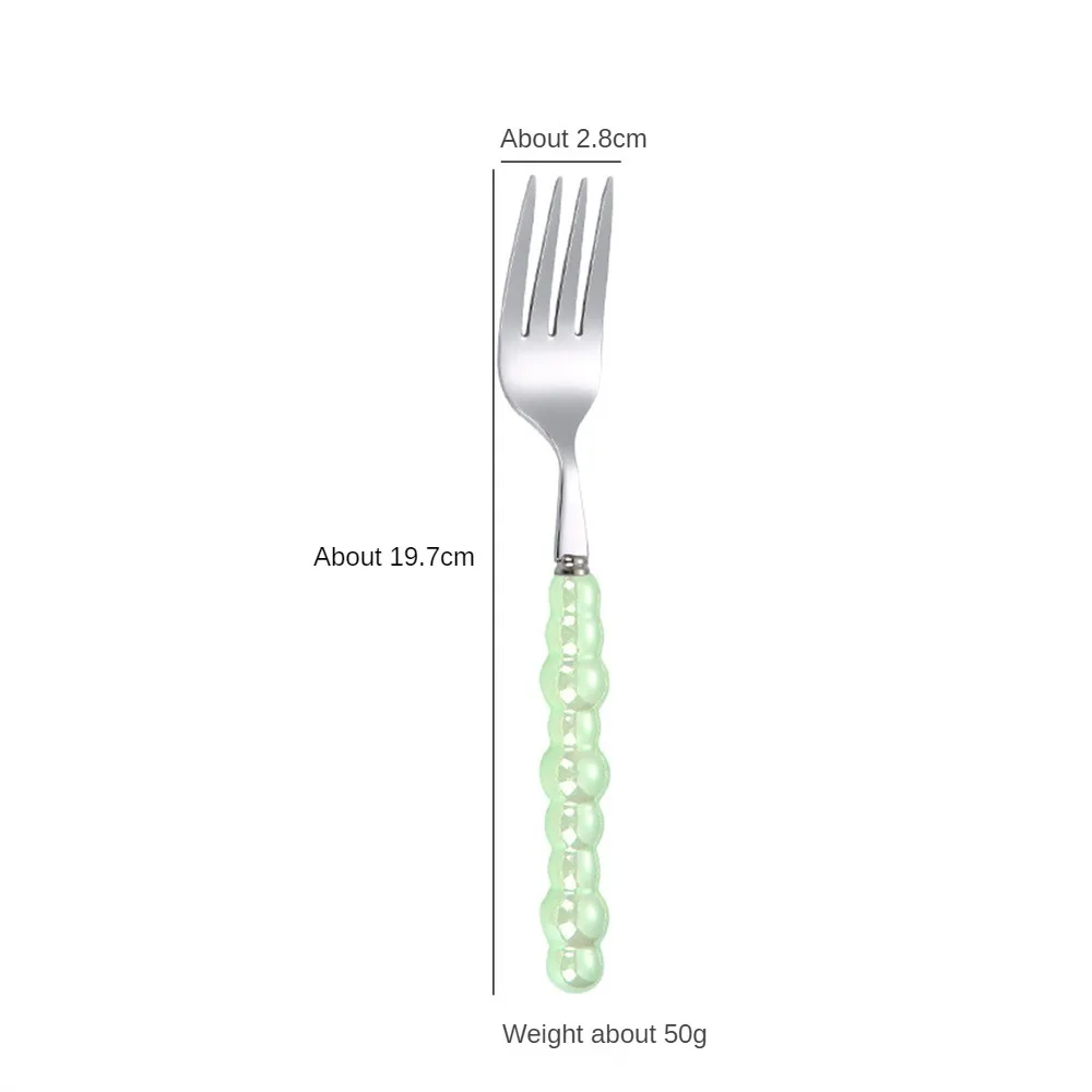 Pearl Handle Spoon Anti-rust Pearl Handle Stainless Steel Household Essentials Tableware Stainless Steel Fork Anti-corrosion