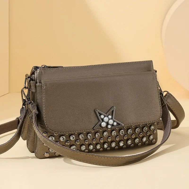 

2025 Spacious Vegan Crossbody Bag, Convertible Shoulder Tote with Multi-Pocket, Stylish Work-to-Weekend Purse for Women