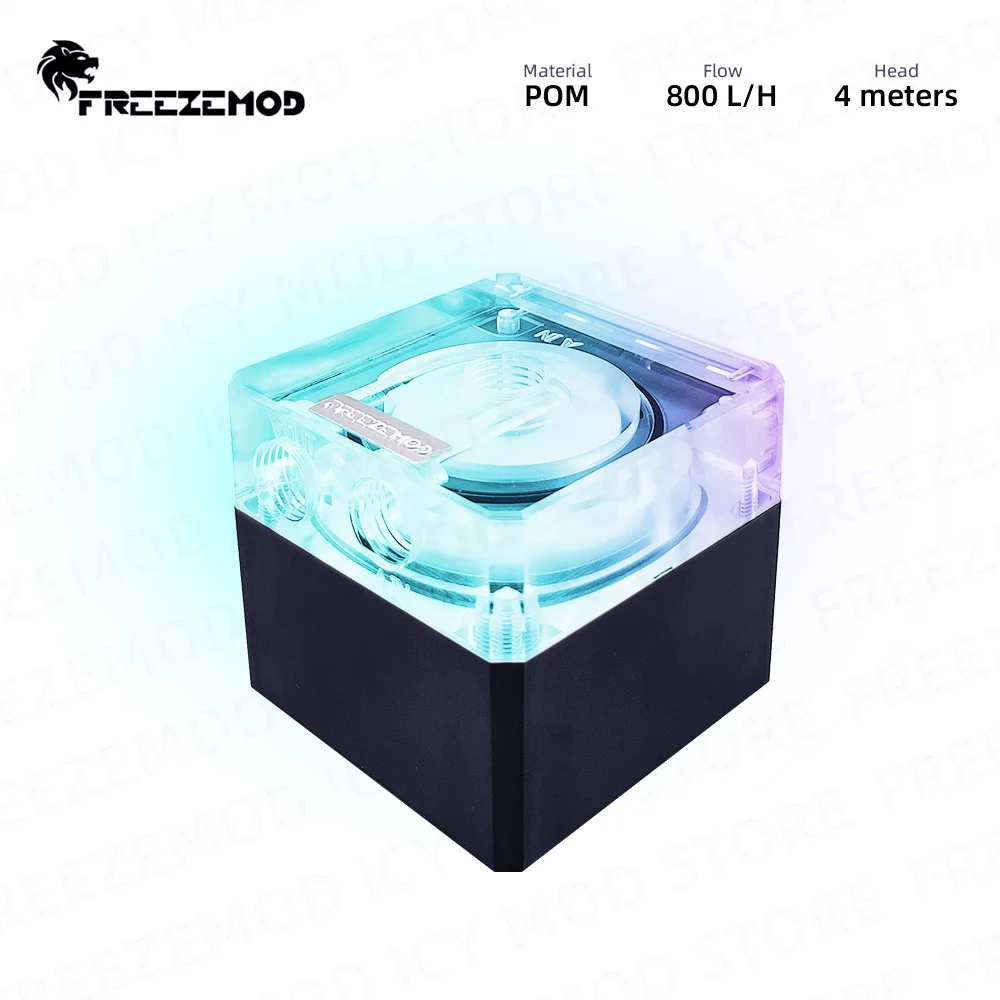 

FREEZEMOD RGB Pump 800L/H PWM speed control POM armor Range 4M MOD Water cooler Pump Lighting head 4M AURA Acrylic Cover PU-FS4M