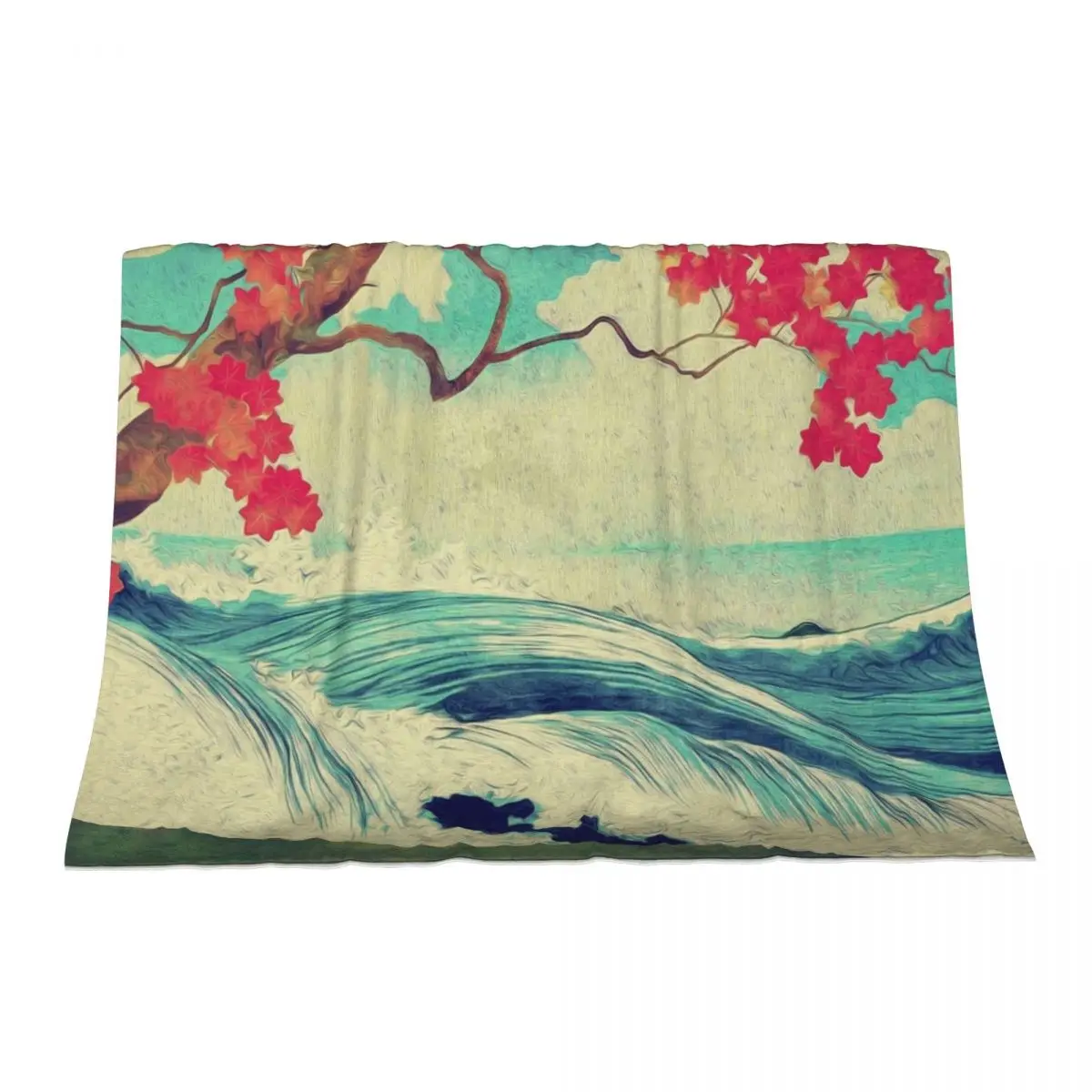 

Waking to the Wild and Beautiful Ocean of Dhin - Nature Landscape Throw Blanket anime Luxury Throw Blankets