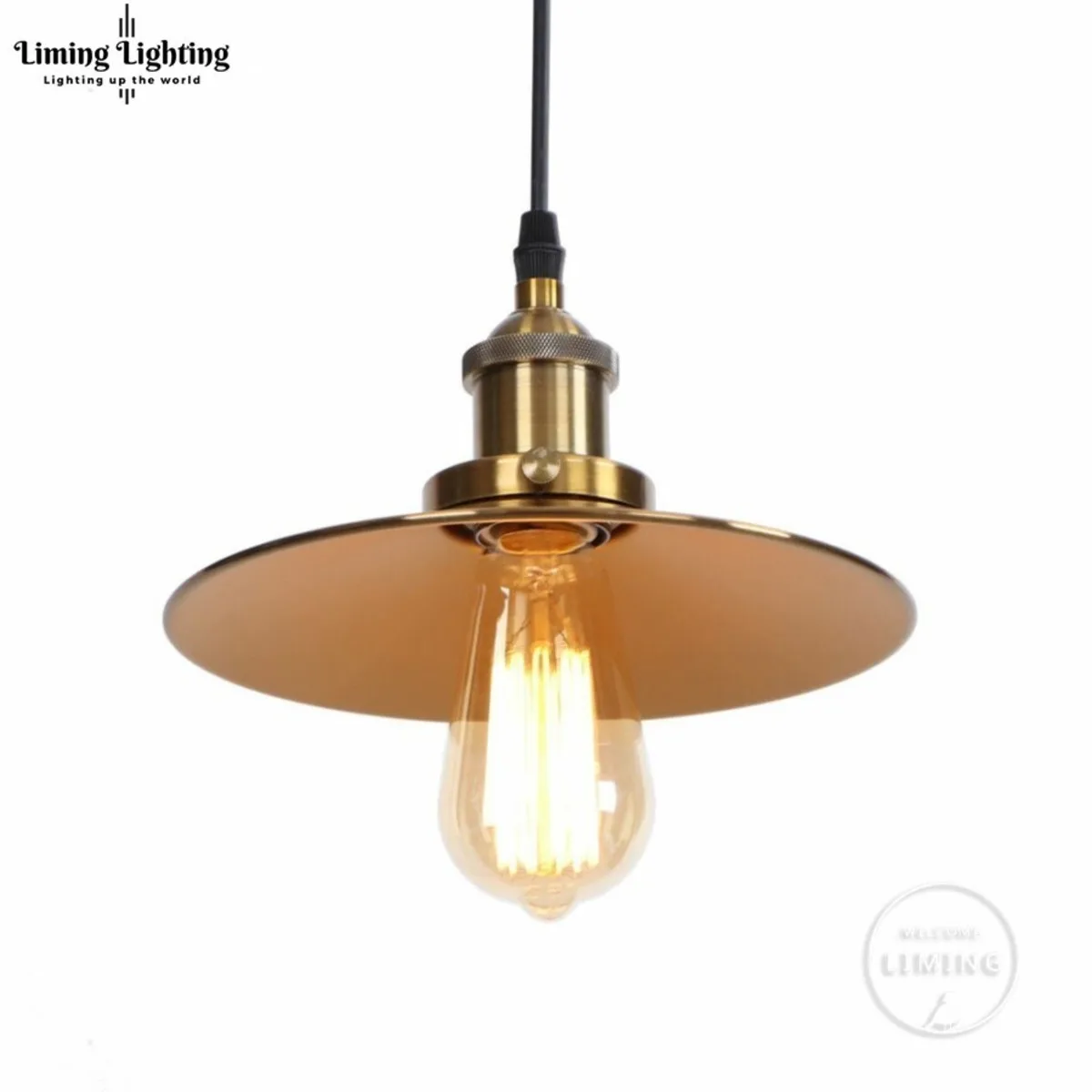 GOLDEN Loft Vintage Industrial Pendant Light Nordic Retro Iron Lights Edison Lamp Lighting Fixture For Cafe Bar Home Lighting