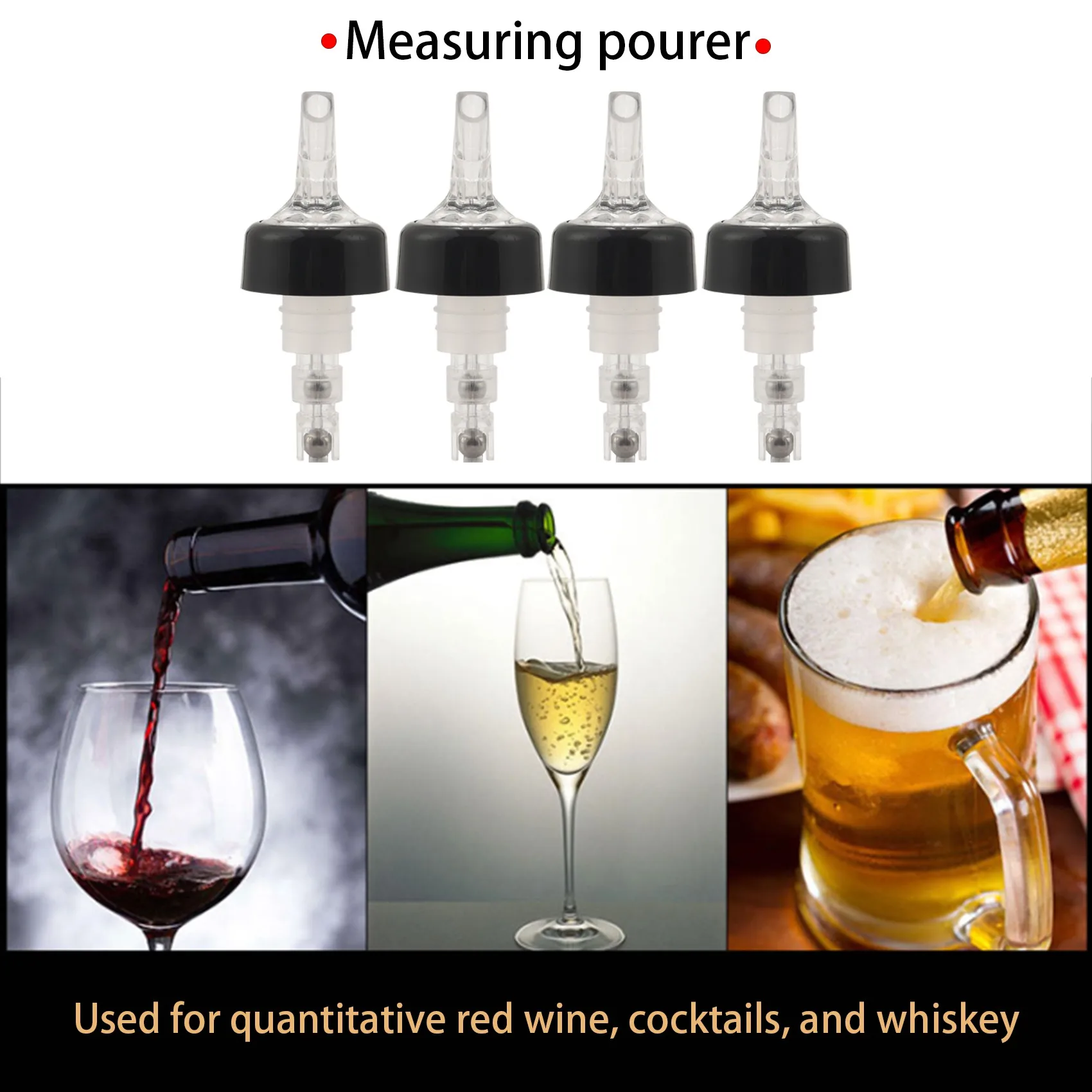 12 x 25ML Clear Auto Measure Quick Shot Pourers