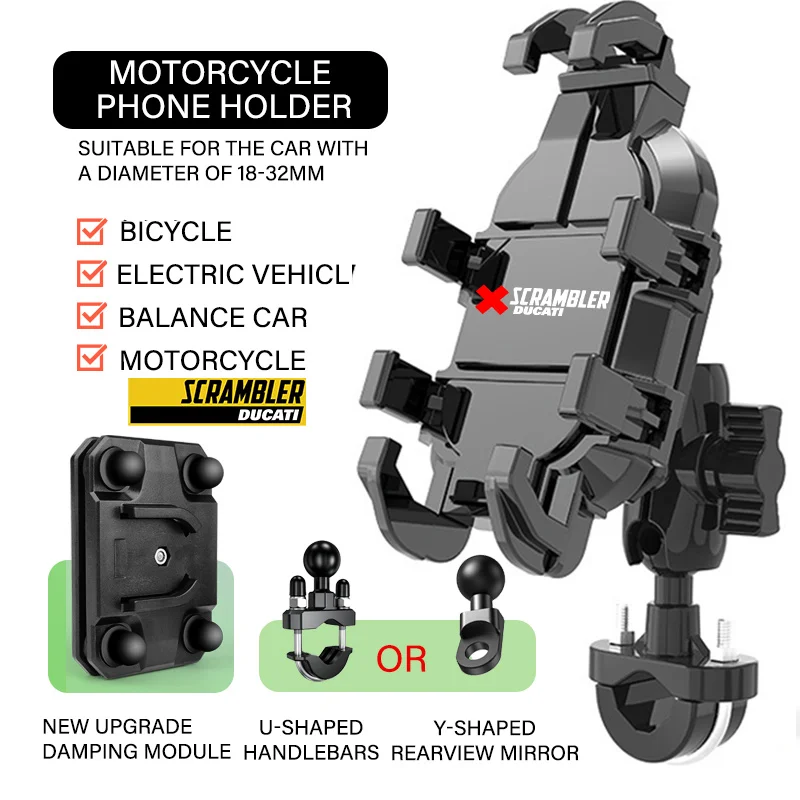 

Для Ducati Scrambler 400 800 1100 2024 2025 LOGO держатель мобильного телефона GPS подставка кронштейн мотоцикл Honda Yamaha Suzuki Triumph